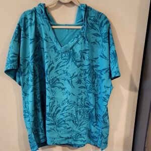 Livi Active Blue Relaxed Boxy Short Sleeve Sweatshirt Hoodie 26-29
